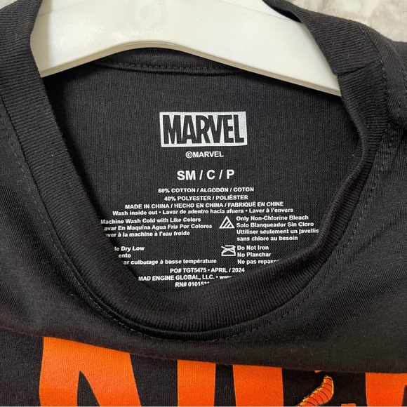 Marvel Black and Orange Graphic Tee Trick or Treat Size SM - Picture 3 of 3
